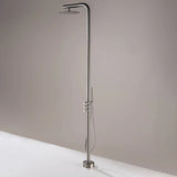 Freestanding Outdoor Shower with Handheld Sprayer and 12-Inch Showerhead