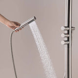 Freestanding Outdoor Shower with Handheld Sprayer and 12-Inch Showerhead