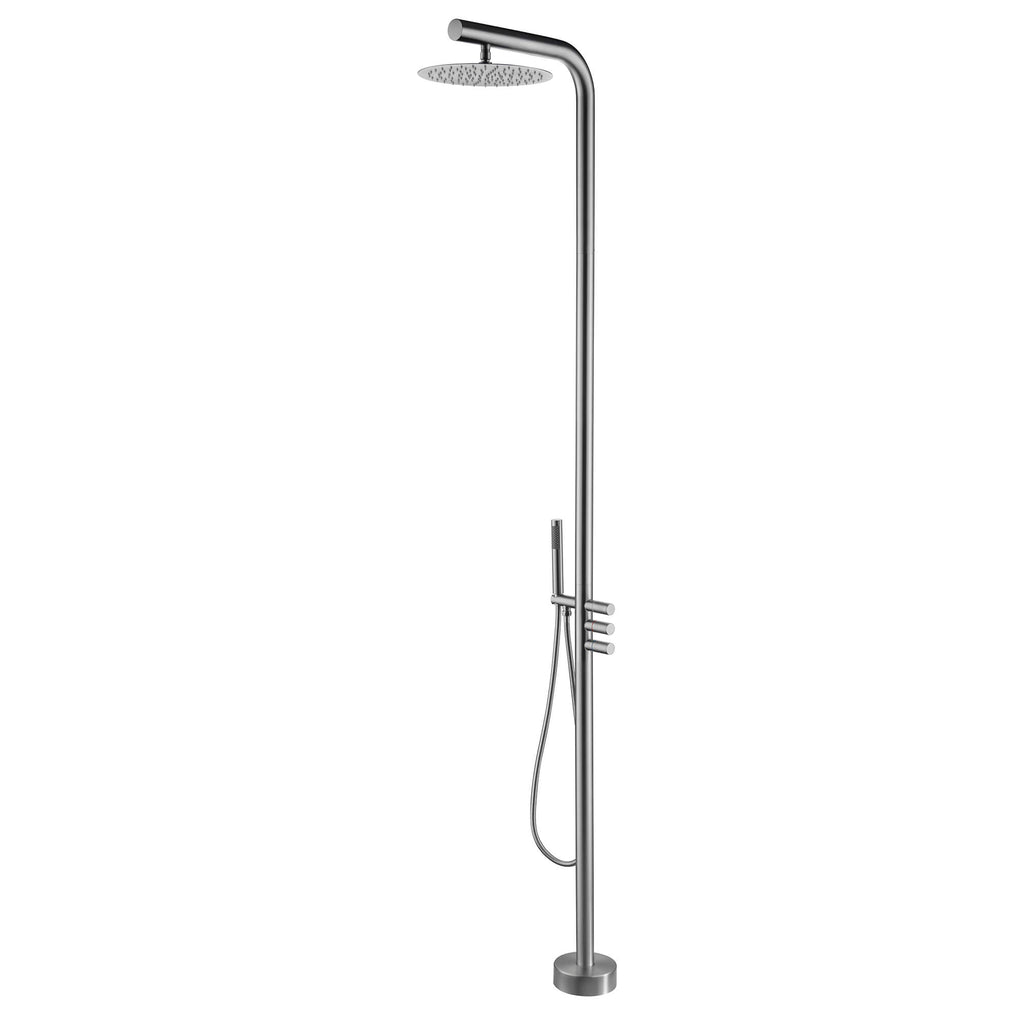 Freestanding Outdoor Shower Fixtures with Overhead Shower Head and Handheld JK0181