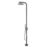 Freestanding Outdoor Shower with Handheld Sprayer and 12-Inch Showerhead