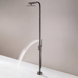 Freestanding Outdoor Shower with Handheld Sprayer and 12-Inch Showerhead