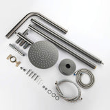Outdoor Shower with 12" Shower Head and Hand Shower Gun Gray