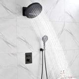 Wall Mounted Thermostatic Shower System with Push Button Diverter and Luxury 12’’ Rain Shower Head JK0185