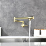 Wall-Mounted Pot Filler Faucet with Dual Swing Arm for Stove Filling
