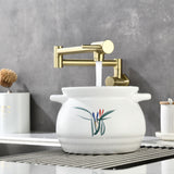 Wall-Mounted Pot Filler Faucet with Dual Swing Arm for Stove Filling