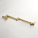 Wall-Mounted Pot Filler Faucet with Dual Swing Arm for Stove Filling
