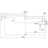 Wall-Mounted Pot Filler Faucet with Dual Swing Arm for Stove Filling