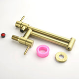 Wall-Mounted Pot Filler Faucet with Dual Swing Arm for Stove Filling