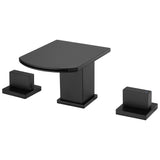 Wide Spout Waterfall Faucet with Dual Square Knobs