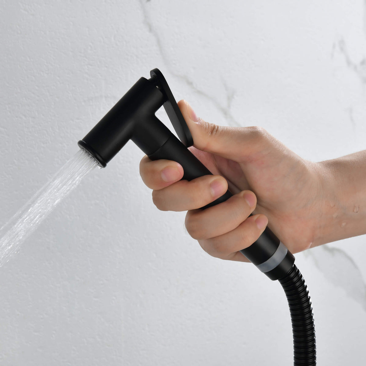 Handheld Brass Bidet Sprayer for Toilet Matte Black Bathroom Hygiene Spray Set