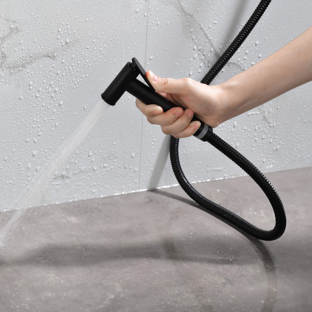 Handheld Brass Bidet Sprayer for Toilet Matte Black Bathroom Hygiene Spray Set