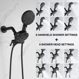 Dual Shower Head System with High-Pressure 7-Function Rain Shower Head