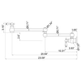 Pot Filler Faucet ORB Folding Wall Mount Pot Filler Kitchen Faucet 2 Handles JK0195