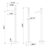 floor standing bathroom faucet size