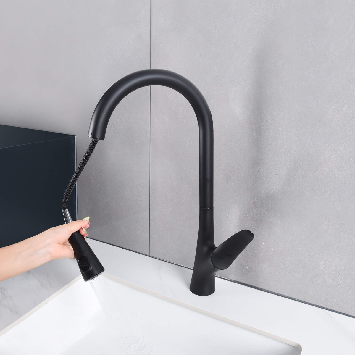 2-Mode Pull-Out Kitchen Faucet with Hot & Cold Mixer for Sink