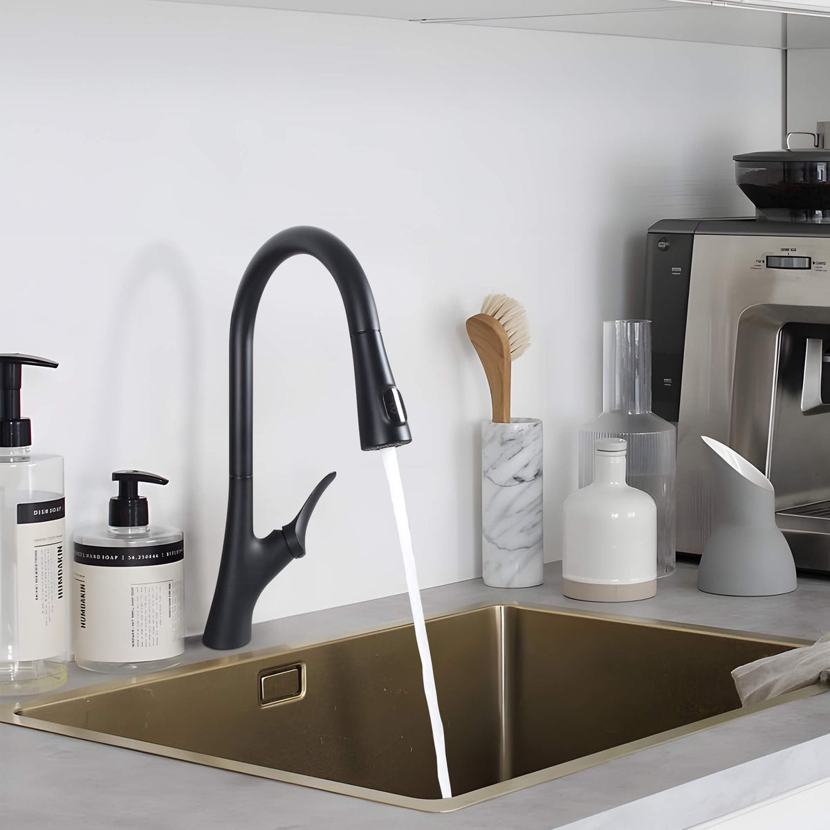 2-Mode Pull-Out Kitchen Faucet with Hot & Cold Mixer for Sink