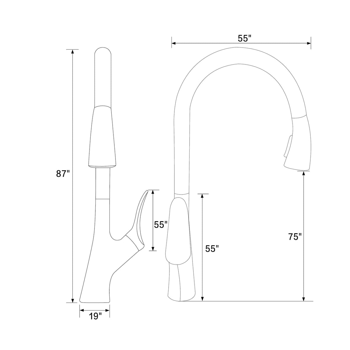 2-Mode Pull-Out Kitchen Faucet with Hot & Cold Mixer for Sink