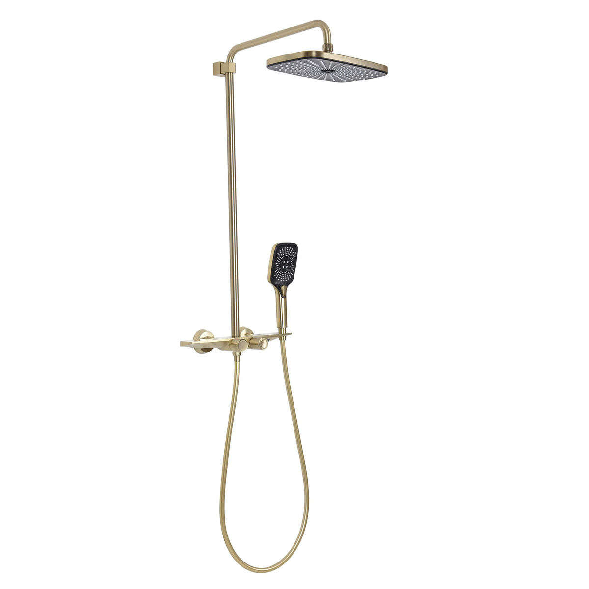 Wall-Mounted 4-Spray Shower Faucet Set Anti Scald Brass Thermostatic Shower System