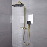 Wall-Mounted 4-Spray Shower Faucet Set Anti Scald Brass Thermostatic Shower System