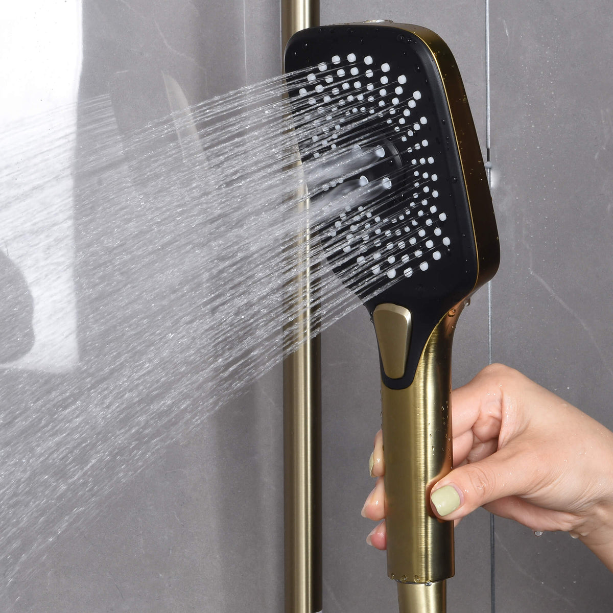 Wall-Mounted 4-Spray Shower Faucet Set Anti Scald Brass Thermostatic Shower System