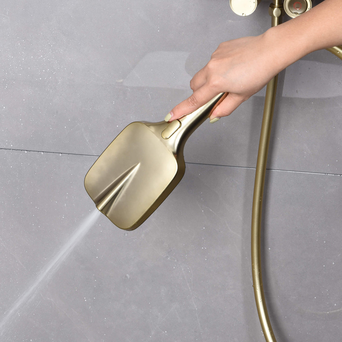 Wall-Mounted 4-Spray Shower Faucet Set Anti Scald Brass Thermostatic Shower System