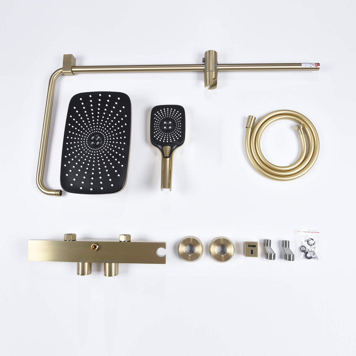 Wall-Mounted 4-Spray Shower Faucet Set Anti Scald Brass Thermostatic Shower System