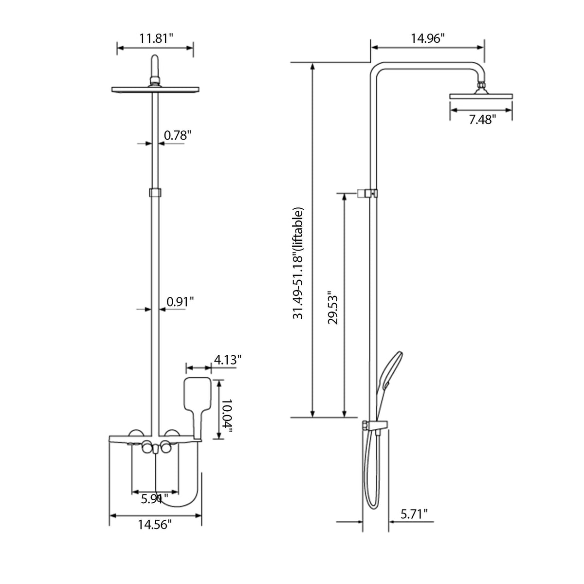 Wall-Mounted 4-Spray Shower Faucet Set Anti Scald Brass Thermostatic Shower System