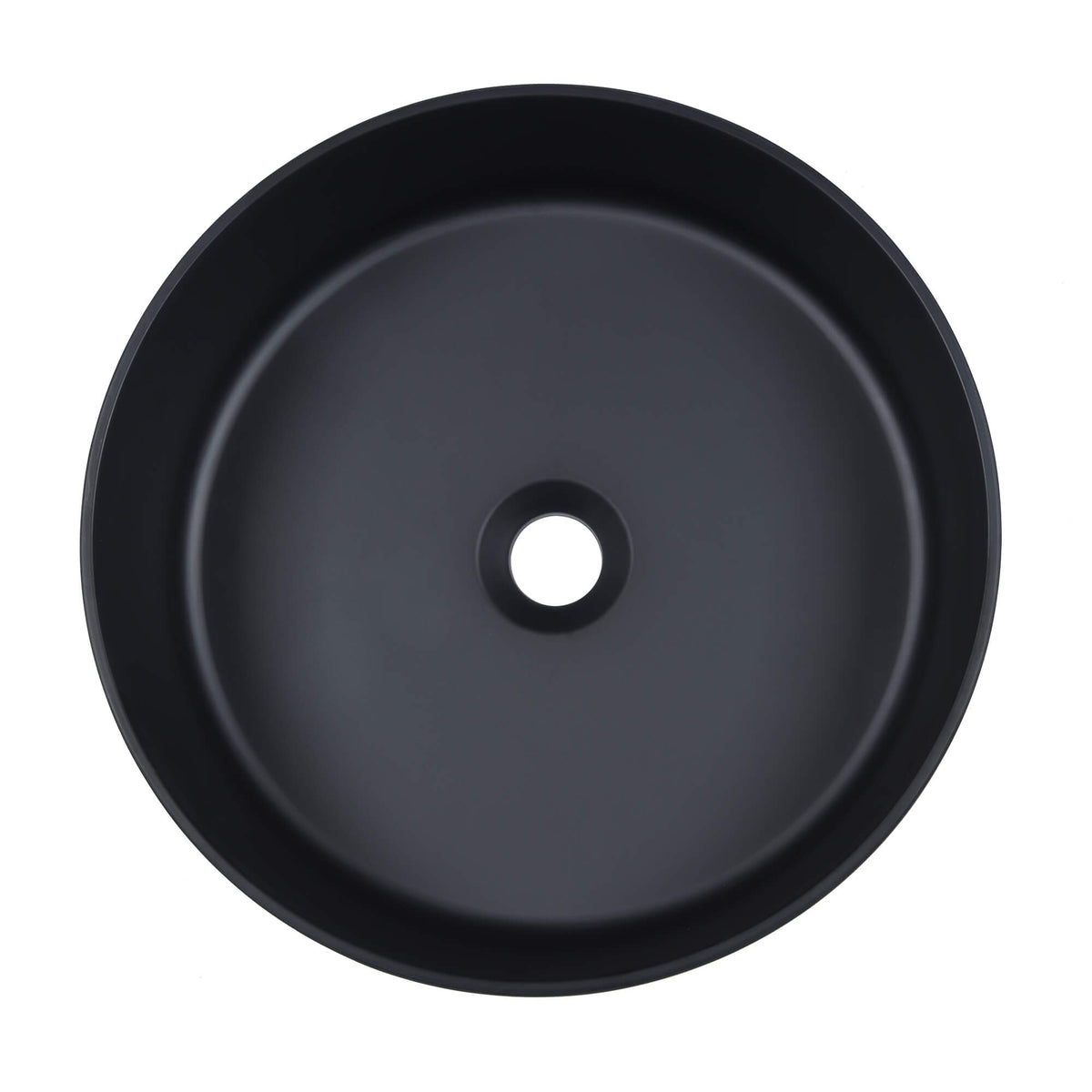15-Inch Black Round Vessel Sink in Matte Art Finish