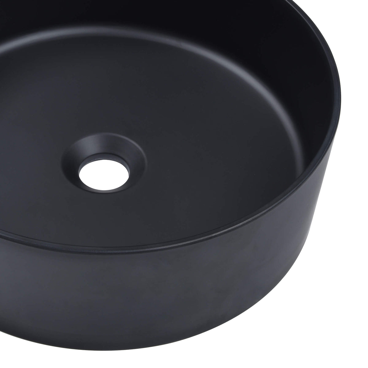 15-Inch Black Round Vessel Sink in Matte Art Finish