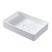 Rectangle Solid Surface White Basin for Vanity Countertop