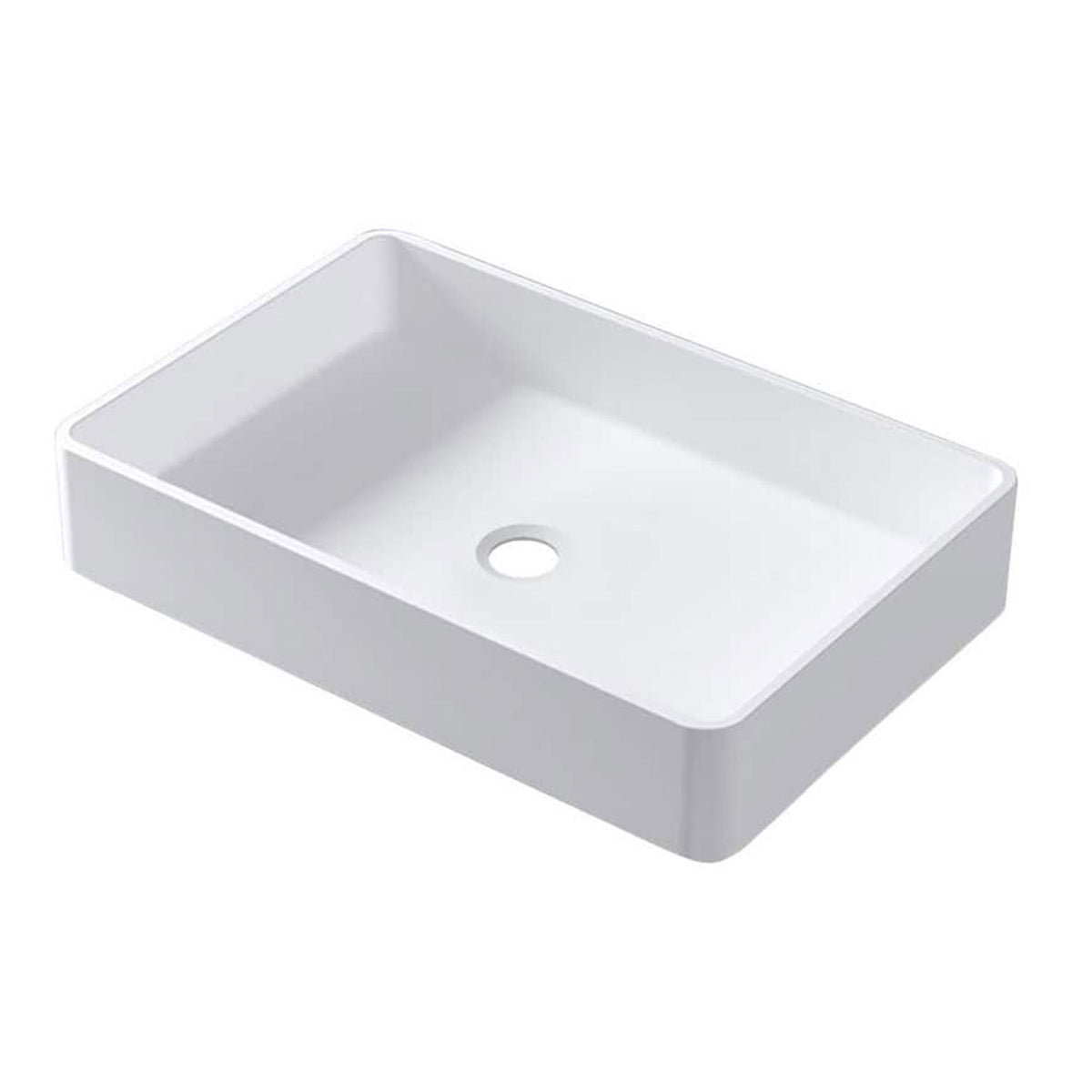 Rectangle Solid Surface White Basin for Vanity Countertop