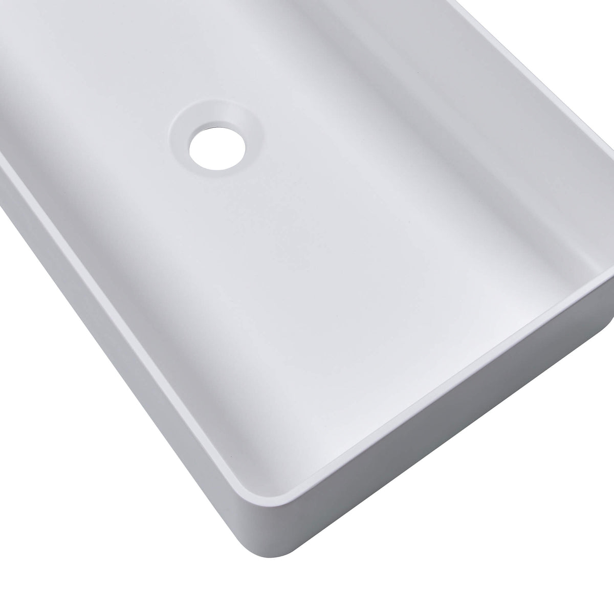 Rectangle Solid Surface White Basin for Vanity Countertop