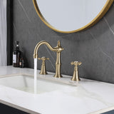 Classic 3-Hole Deck-Mounted Bathroom Sink Faucet with 2 Handles