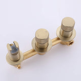 gold shower system control knobs and holder