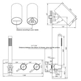 size of black shower system