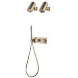 Dual Function Contemporary Shower System With Hand Shower Brushed Gold JK0246