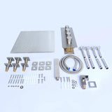 Three Functions Luxury Wall Mounted Bathroom Thermostatic Shower System Brushed Nickel JK0272