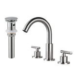 Dual-Handle Round Spout Faucet for Deck-Mounted Basins