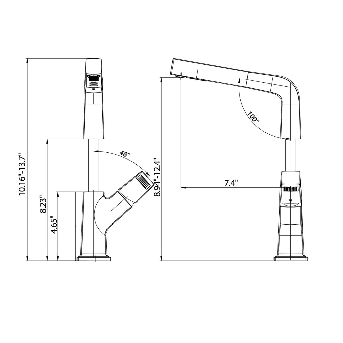 Pull-Out Bathroom Faucet with Dual-Mode Spray and Single Handle