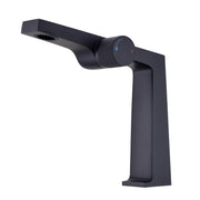 Single Handle Bathroom Basin Faucet with Rectangular Spout and Knurled Side Handle