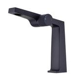 Single Handle Bathroom Basin Faucet with Rectangular Spout and Knurled Side Handle