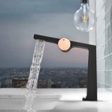 Single Handle Bathroom Basin Faucet with Rectangular Spout and Knurled Side Handle