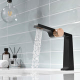 Single Handle Bathroom Basin Faucet with Rectangular Spout and Knurled Side Handle
