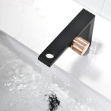 Single Handle Bathroom Basin Faucet with Rectangular Spout and Knurled Side Handle