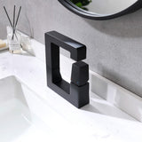 Single Handle Bathroom Basin Faucet with Open Square Frame
