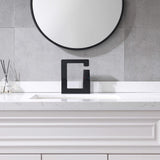Single Handle Bathroom Basin Faucet with Open Square Frame