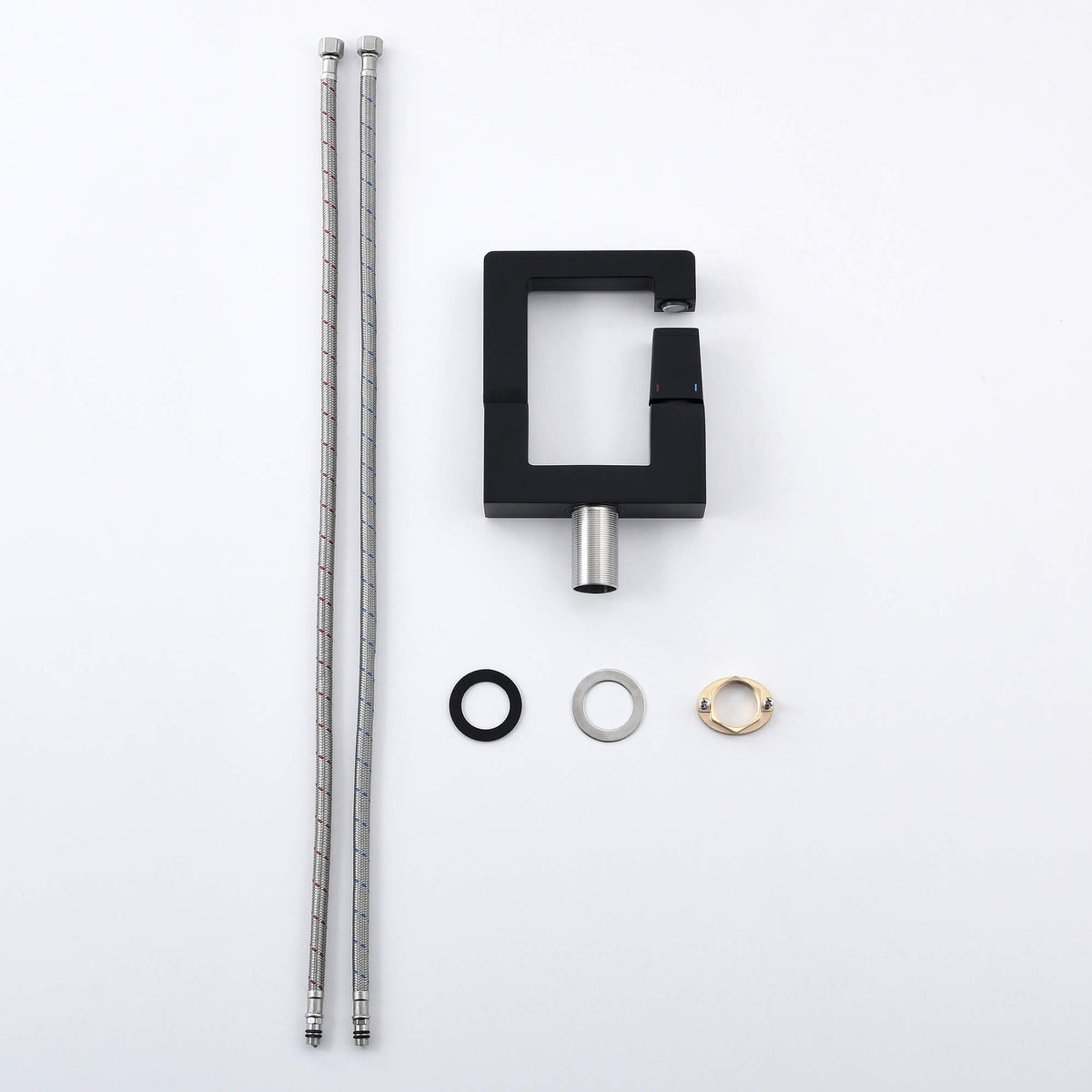 Single Handle Bathroom Basin Faucet with Open Square Frame