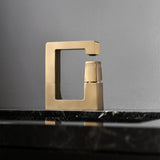 Single Handle Bathroom Basin Faucet with Open Square Frame