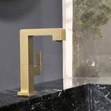 Brass Bathroom Sink Faucet with Single-Handle Rotatable Basin Tap