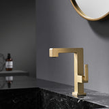 Brass Bathroom Sink Faucet with Single-Handle Rotatable Basin Tap